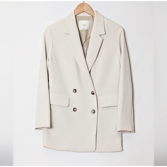 RARE! NEW! Aritzia Wilfred Cherrelle Bone White Double Breasted Blazer - Picture 3 of 12